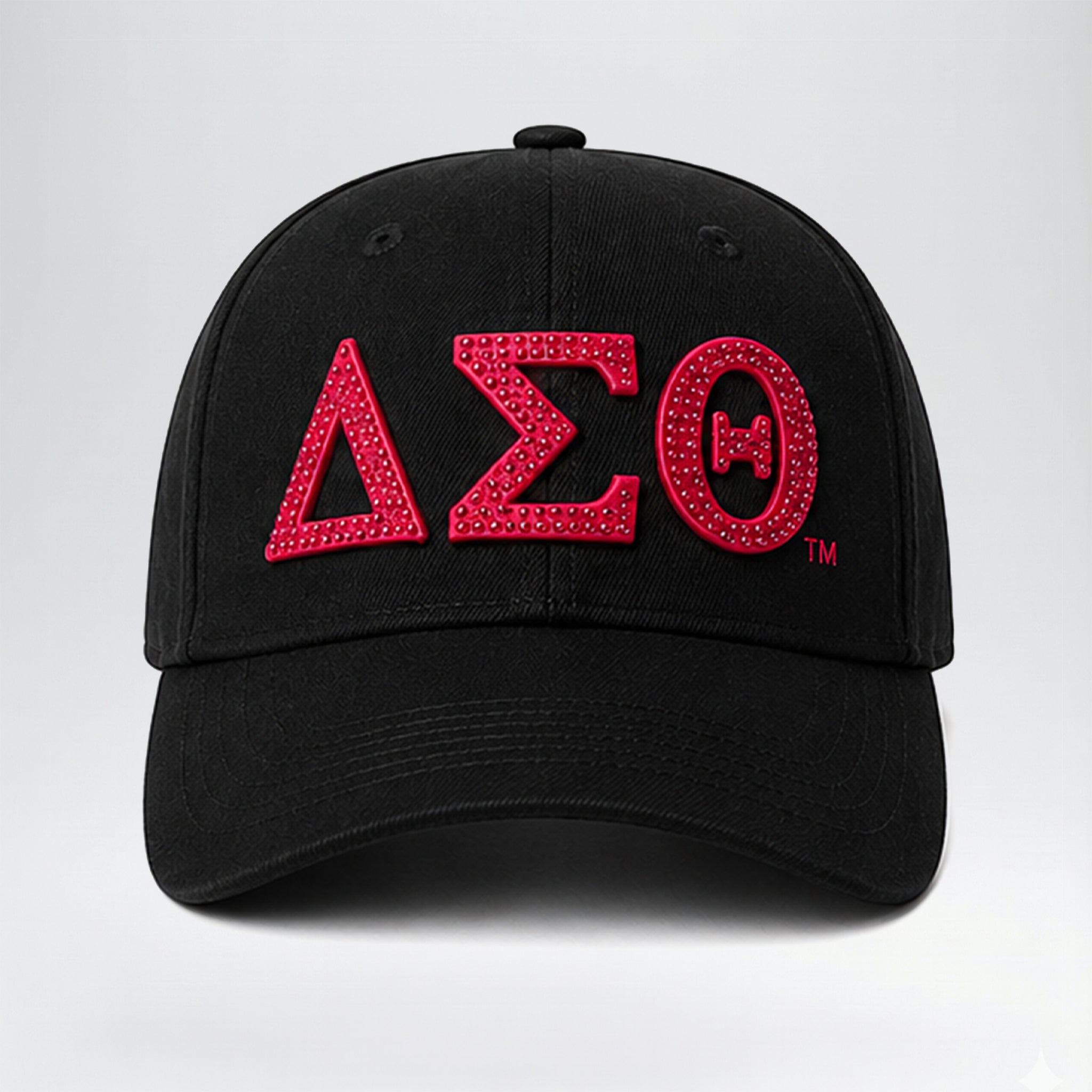 Delta Sigma Theta Official Licensed Rhinestone Baseball Cap _ Black