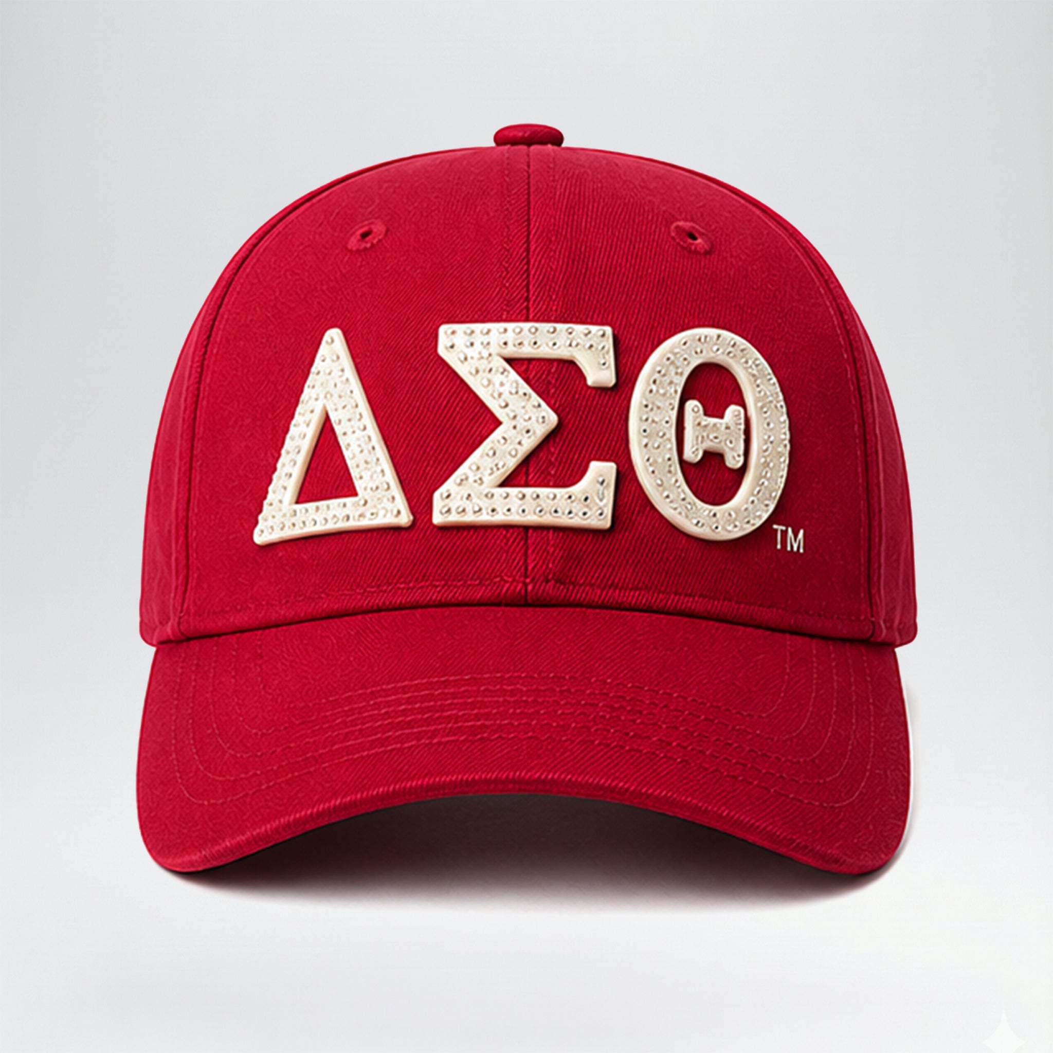 Delta Sigma Theta Official Licensed Rhinestone Baseball Cap _ Red