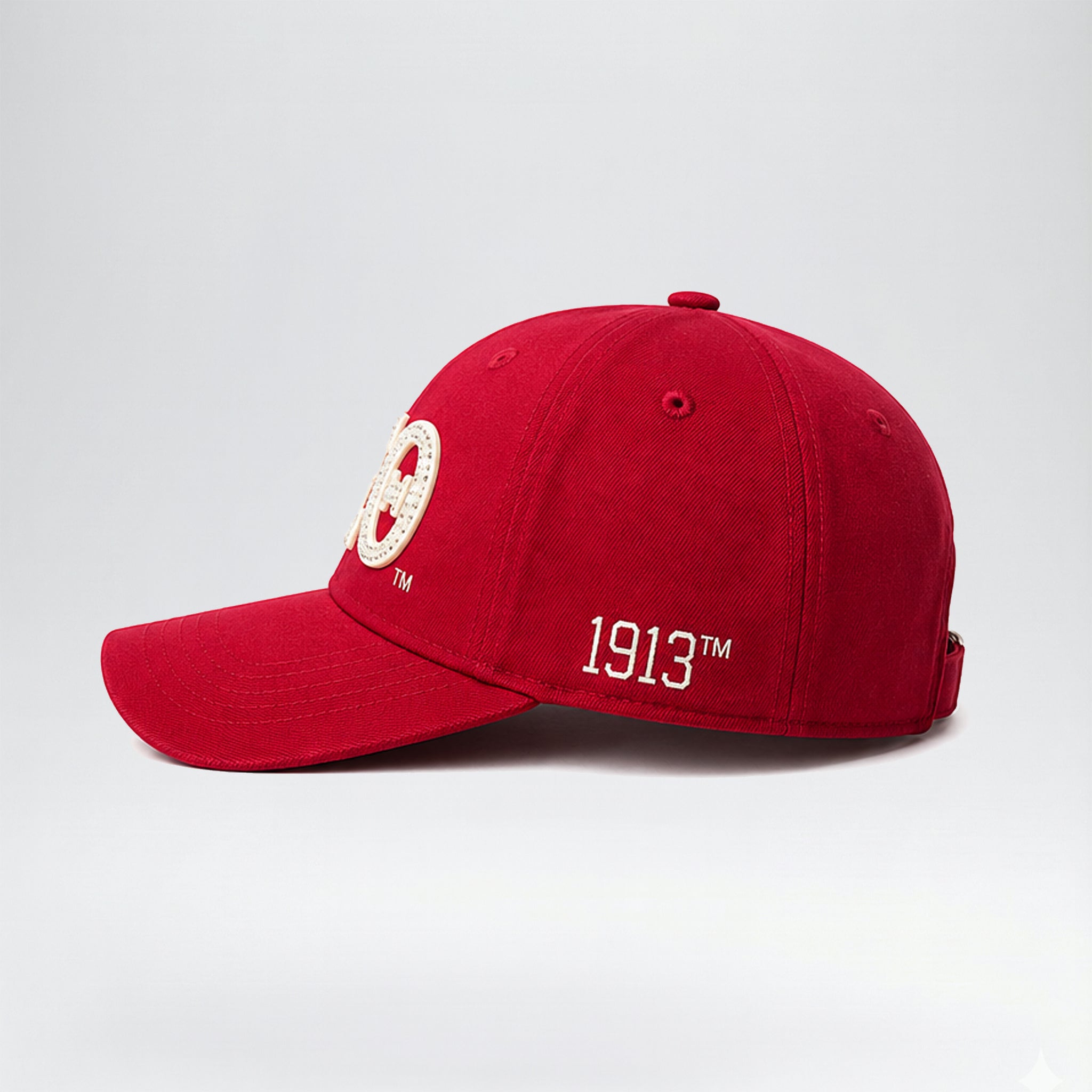 Delta Sigma Theta Official Licensed Rhinestone Baseball Cap _ Red
