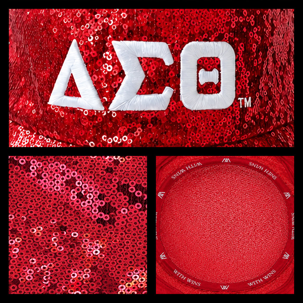 Official Licensed Delta Sigma Theta Sequin Bucket Hat _ Red