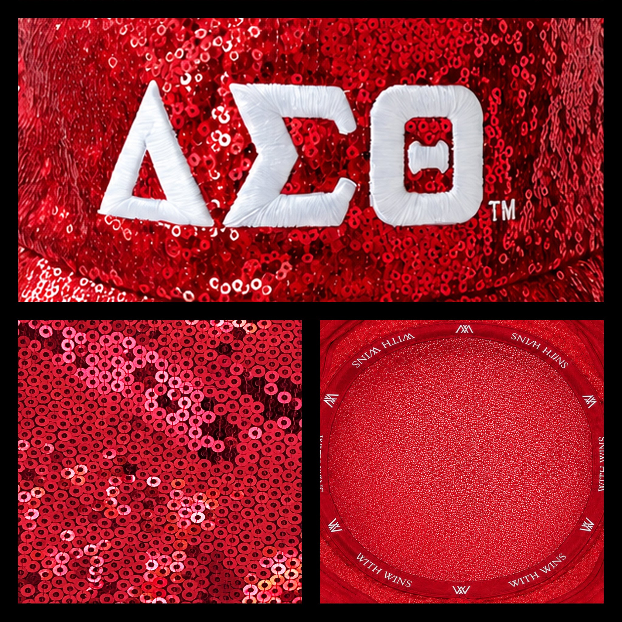 Official Licensed Delta Sigma Theta Sequin Bucket Hat _ Red