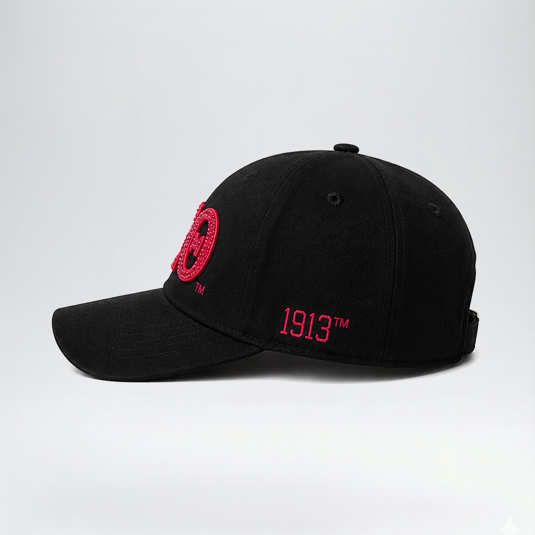Delta Sigma Theta Official Licensed Rhinestone Baseball Cap _ Black
