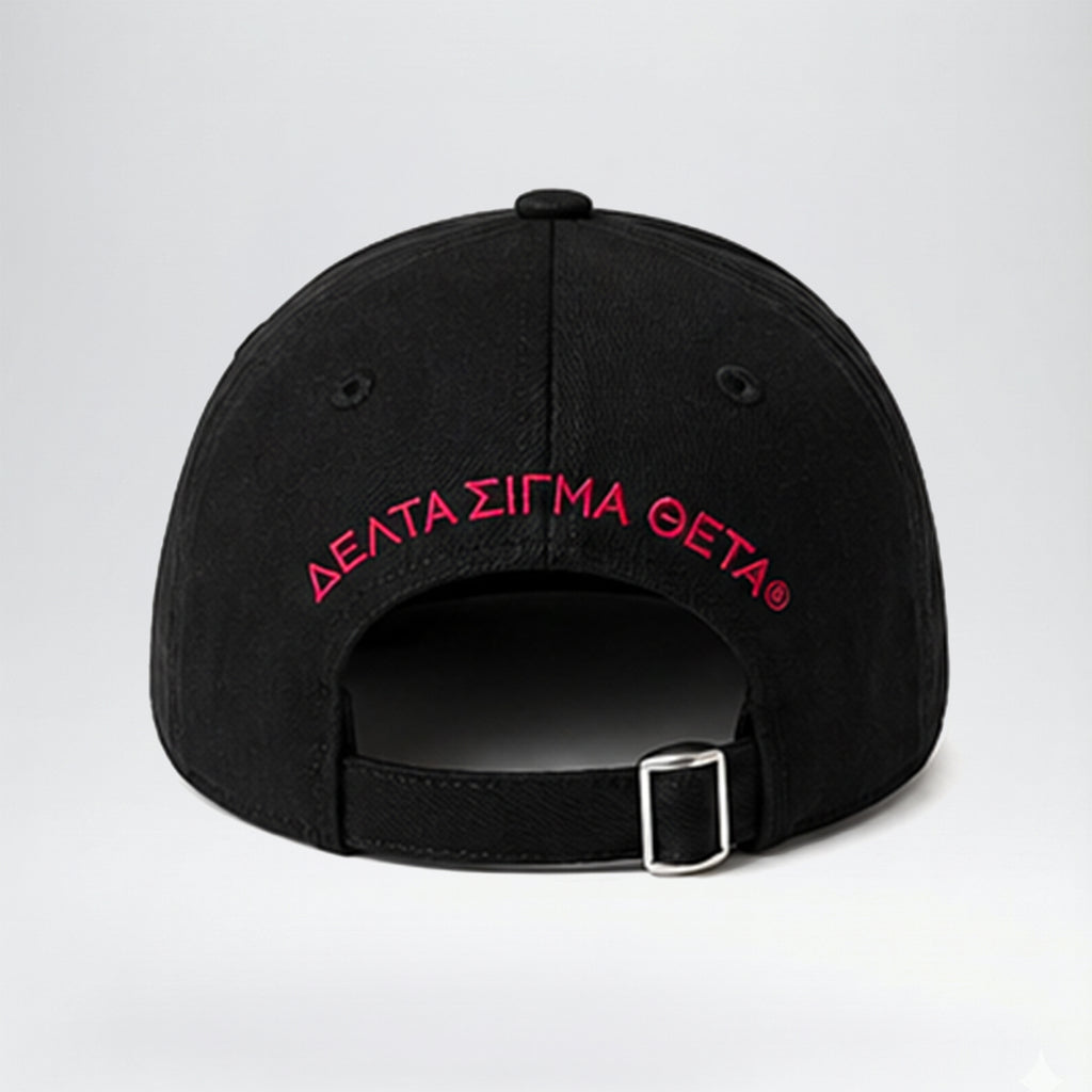 Delta Sigma Theta Official Licensed Rhinestone Baseball Cap _ Black