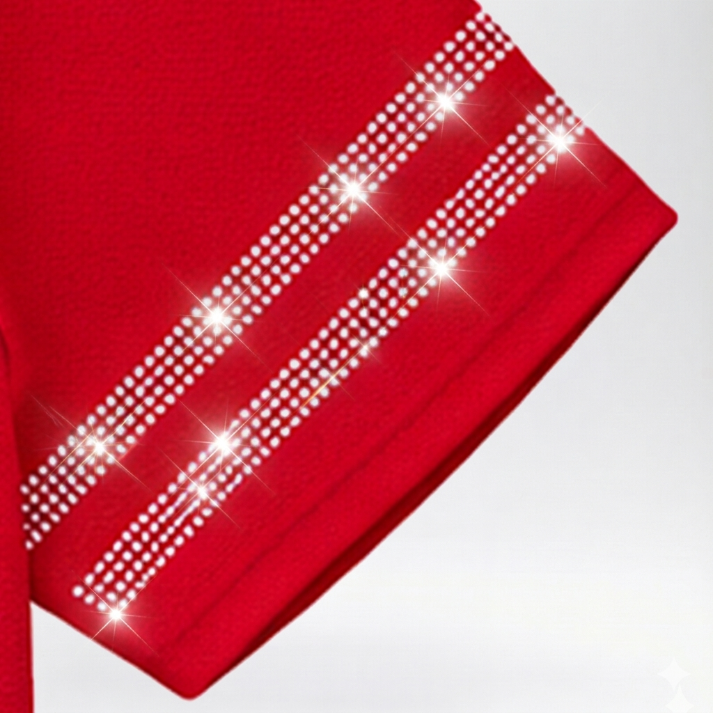 Plus Size Delta Sigma Theta Rhinestone Baseball Jersey – DST Official Licensed Sorority Apparel for Women | Crimson Red