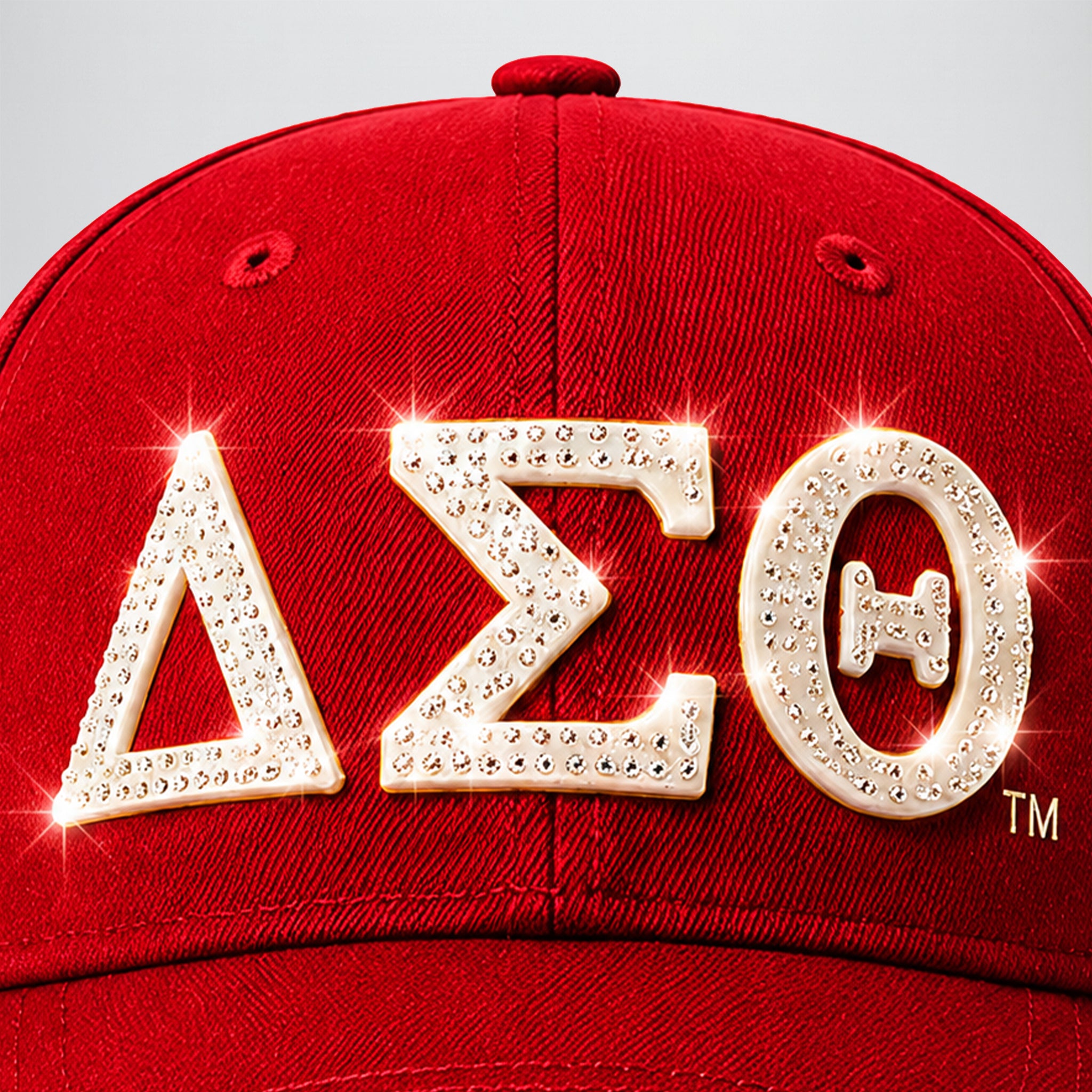 Delta Sigma Theta Official Licensed Rhinestone Baseball Cap _ Red