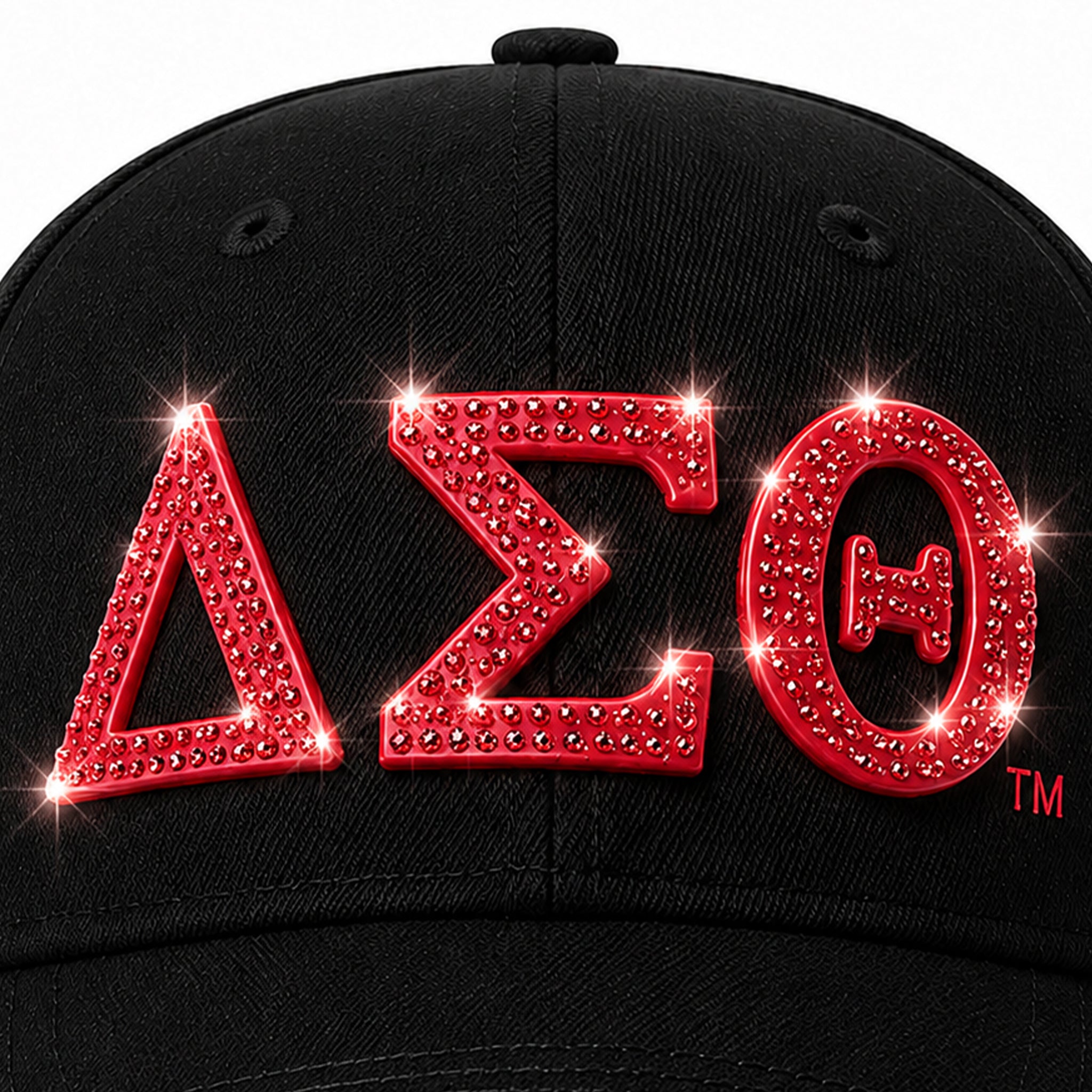 Delta Sigma Theta Official Licensed Rhinestone Baseball Cap _ Black