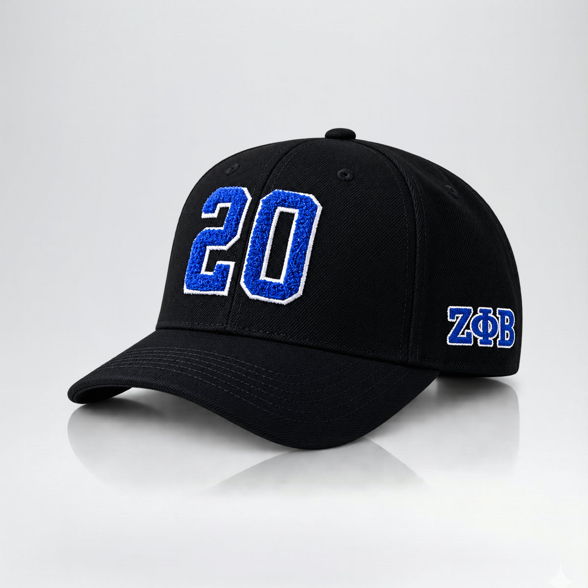 Zeta Phi Beta 1920 Chenille Baseball Cap – ZPB Embroidered Hat – Black