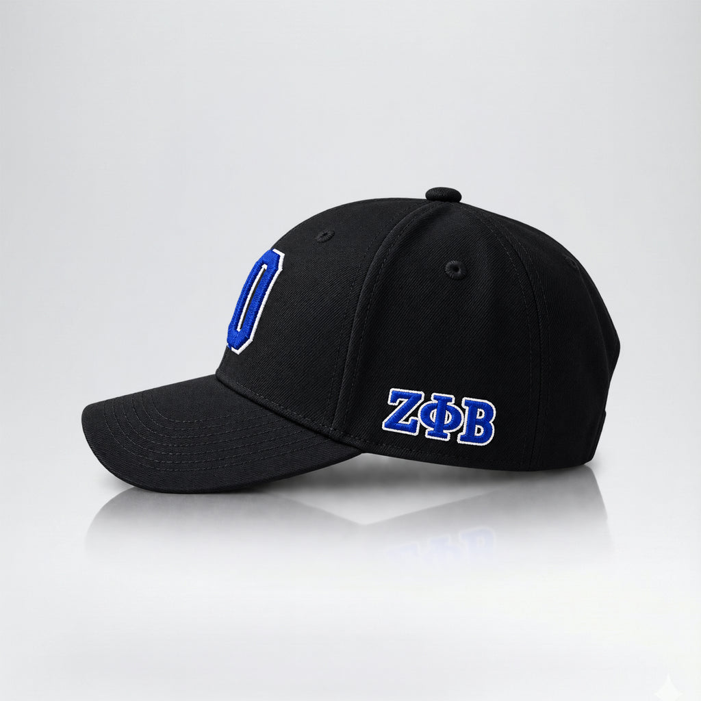 Zeta Phi Beta 1920 Chenille Baseball Cap – ZPB Embroidered Hat – Black