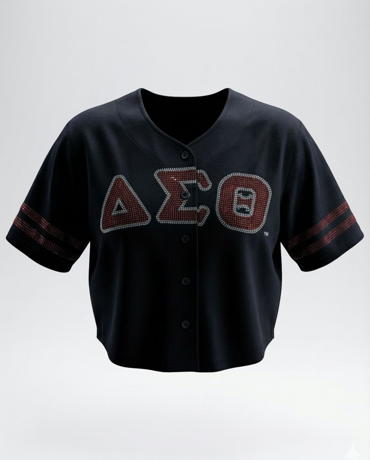[PRE ORDER]Rhinestone Delta Sigma Theta Cropped Baseball Jersey