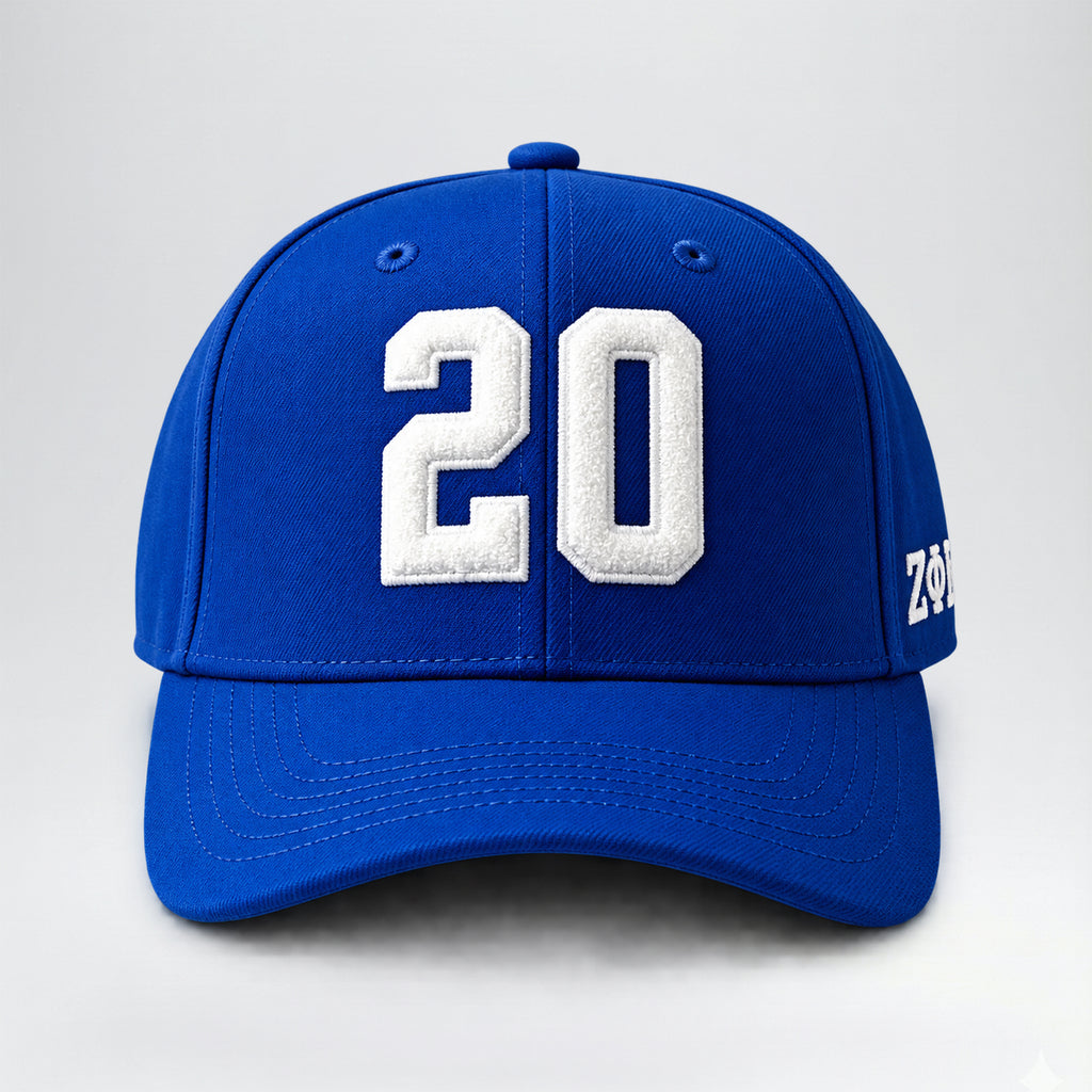 Zeta Phi Beta 1920 Chenille Baseball Cap – ZPB Embroidered Hat – Royal Blue