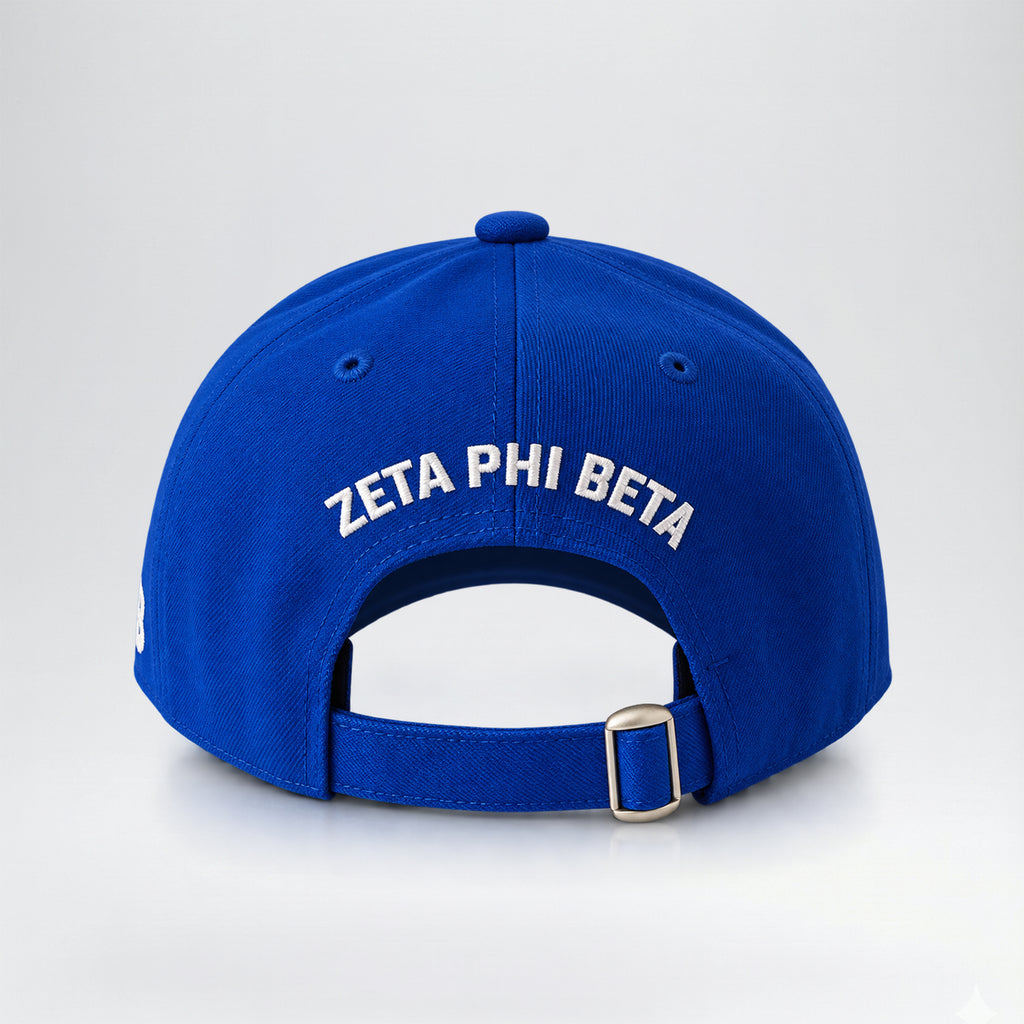 Zeta Phi Beta 1920 Chenille Baseball Cap – ZPB Embroidered Hat – Royal Blue
